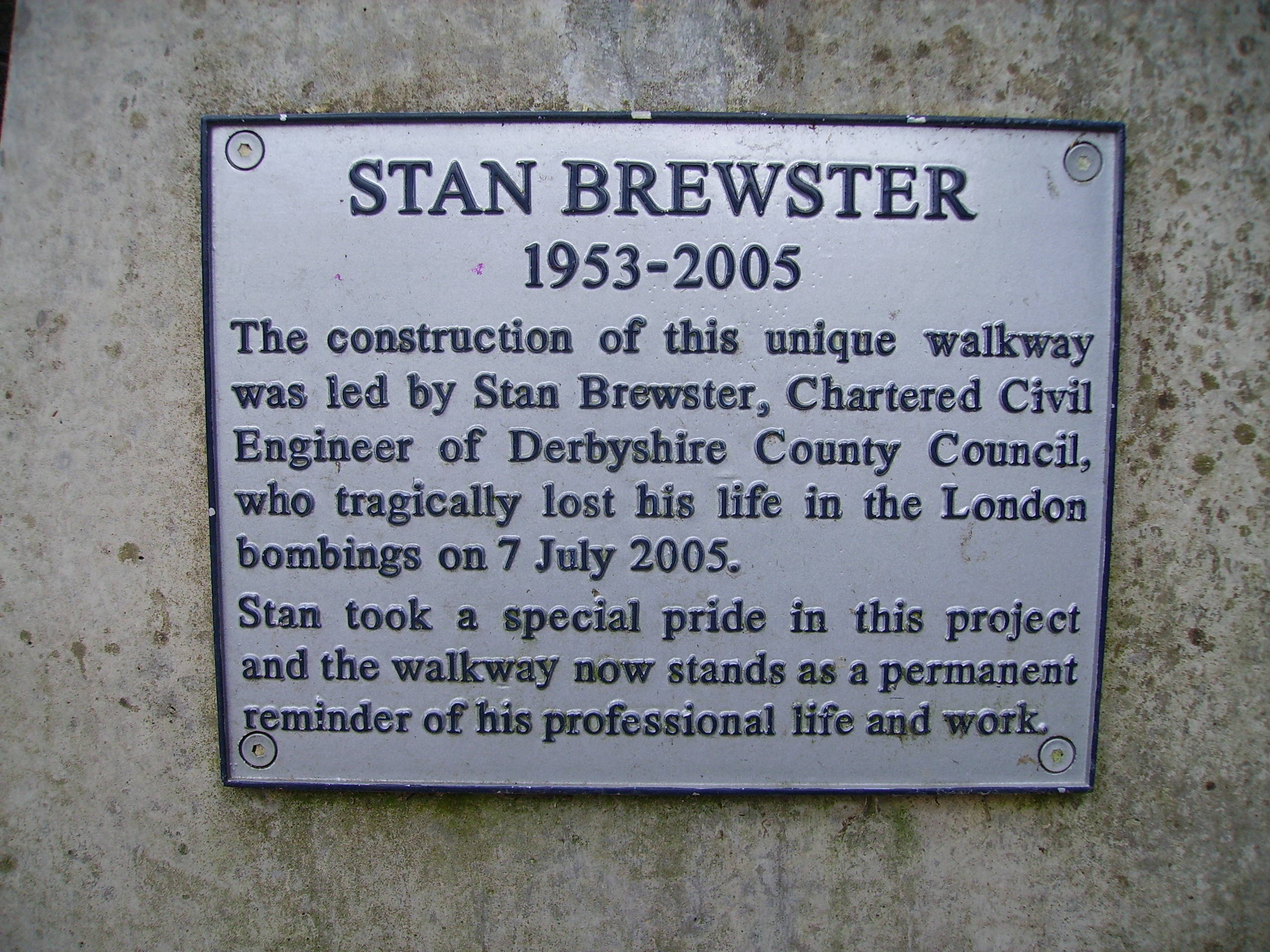 Stan Brewster's Plaque